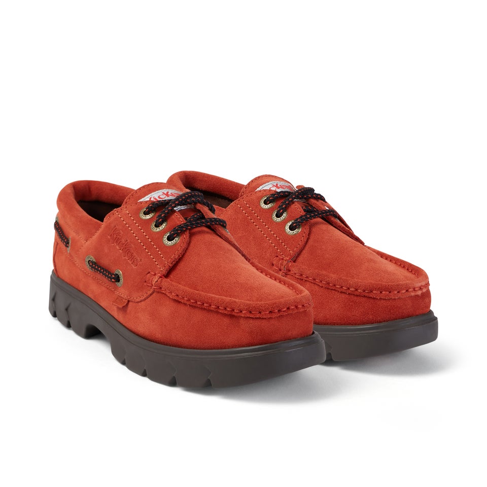 Adult Unisex Lennon Boatshoe Sued Red