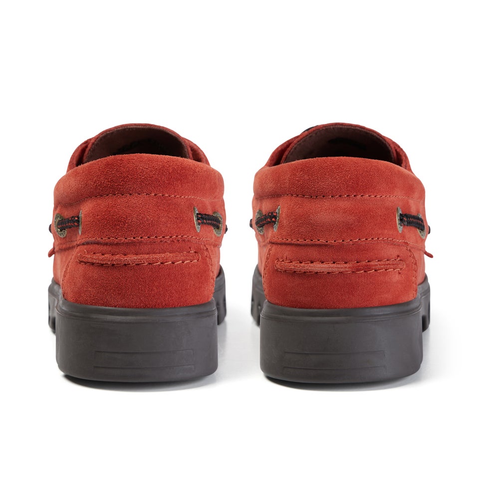 Adult Unisex Lennon Boatshoe Sued Red