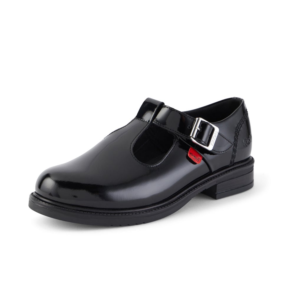 Youth Womens Lach T-Bar Leather Black