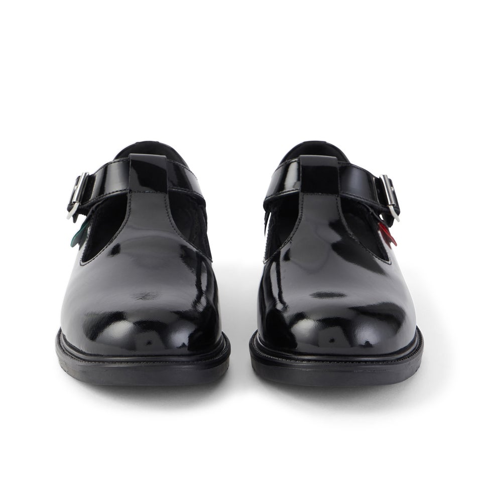 Youth Womens Lach T-Bar Leather Black