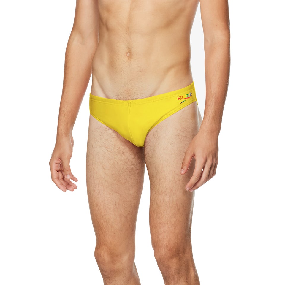 Men's Pride Graphic Solid Brief Yellow