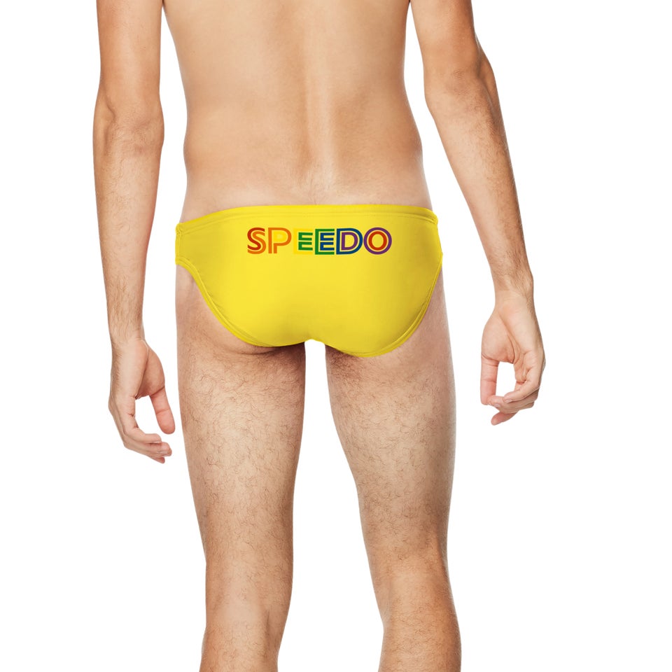 Men's Pride Graphic Solid Brief Yellow