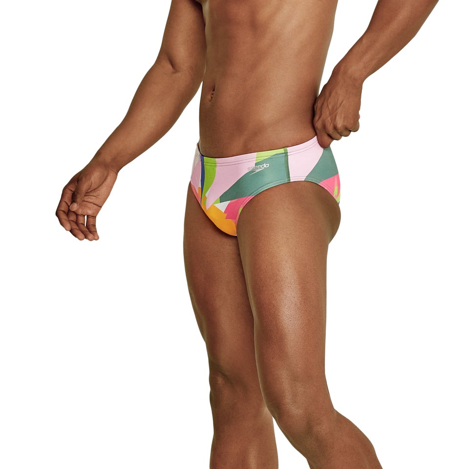 Men's Printed One Brief Green