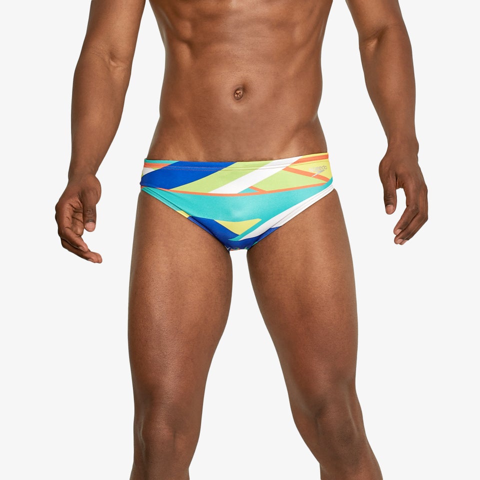 Men's Printed One Brief Yellow