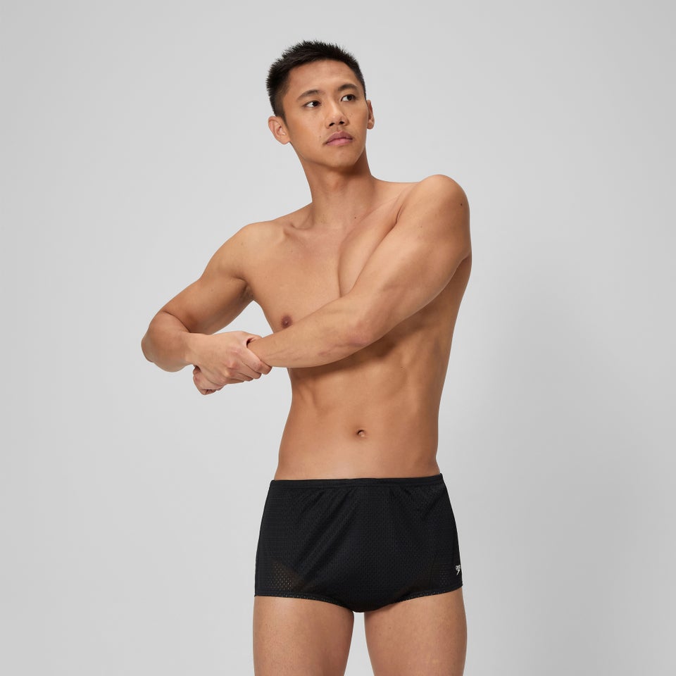 Men's Solid Poly Mesh Training Suit Black