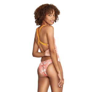 Women's Printed Double Strap One Piece Pink