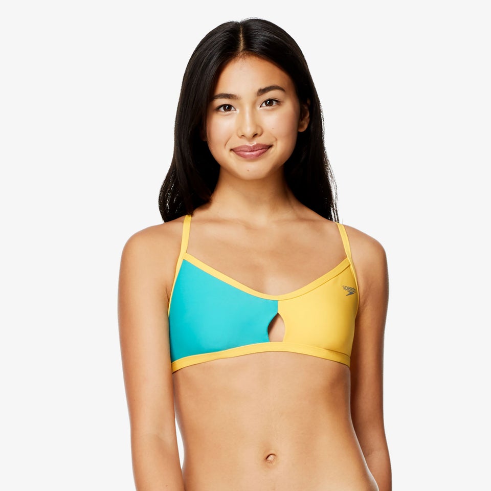 Women's Colorblock Keyhole Bikini Top Yellow