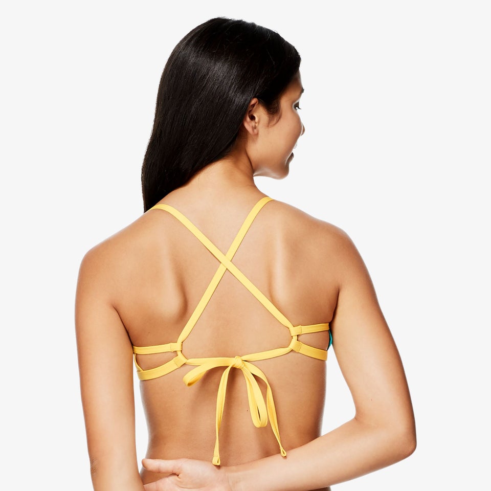 Women's Colorblock Keyhole Bikini Top Yellow