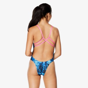 Women's Printed Fixed Back One Piece Blue
