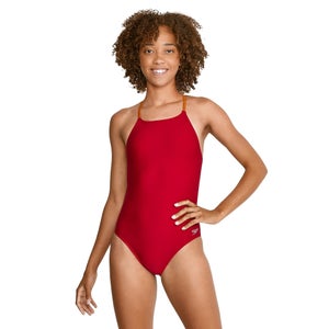 Women's Solid Tie Back One Piece Pink - 20