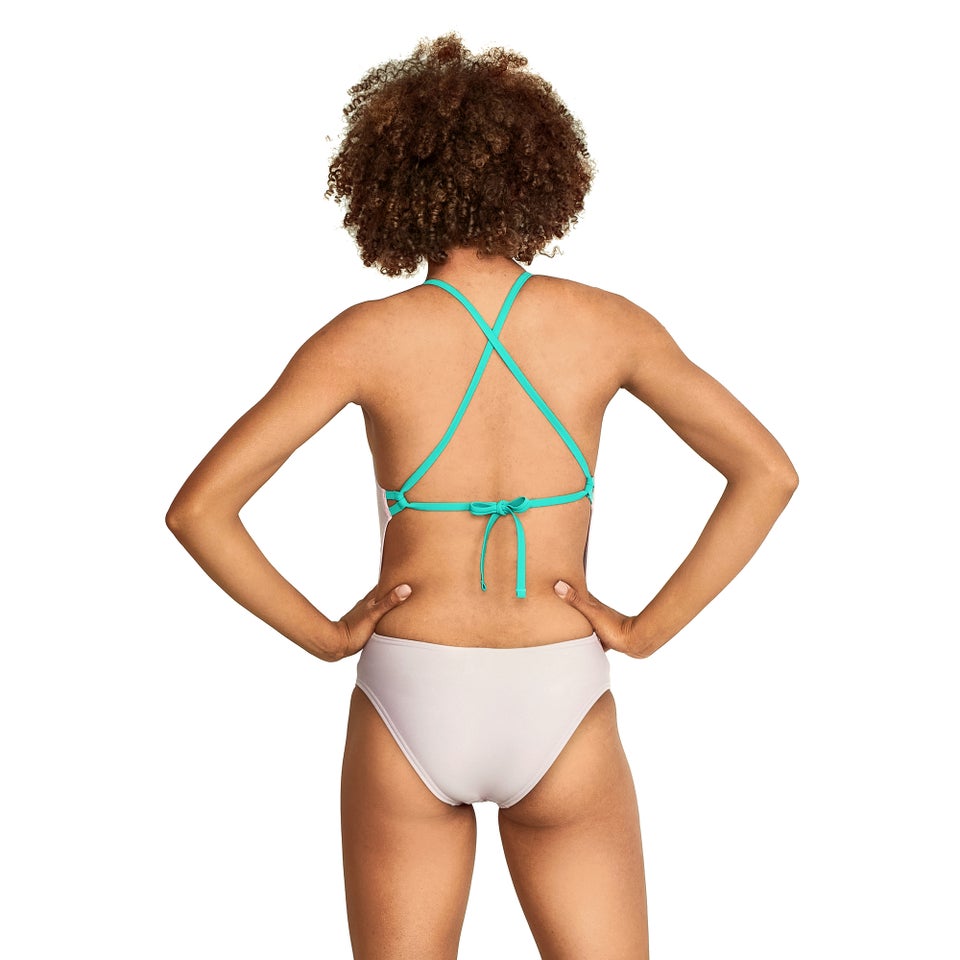 Women's Solid Tie Back One Piece Pink