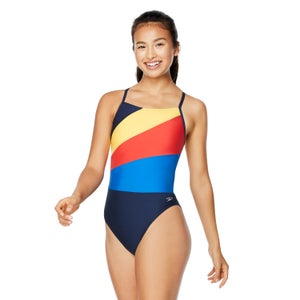 Women's Radiating Splice One Piece Blue - 32