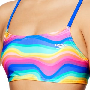 Women's Print Strappy Bikini Top Blue