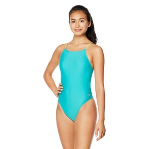 Women's Solid Strappy Fixed One Piece Green - 24