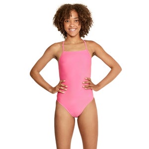 Women's Solid T-Back One Piece Blue - 24