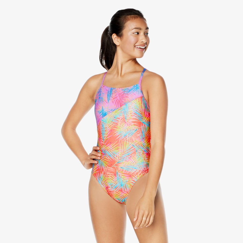 Women's Printed Splice One Piece Red