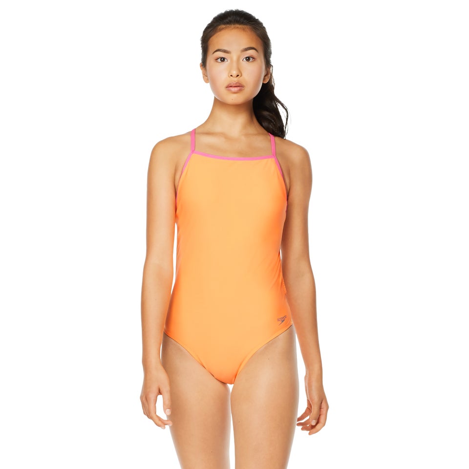 Women's Solid The One Back One Piece Orange