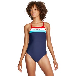 Women's Vintage Splice One Back One Piece Navy - 20