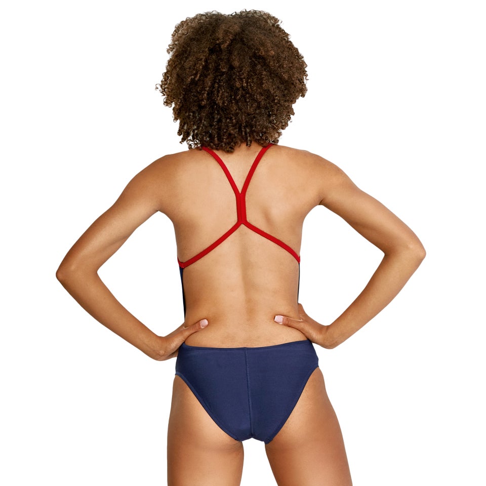 Women's Vintage Splice One Back One Piece Navy