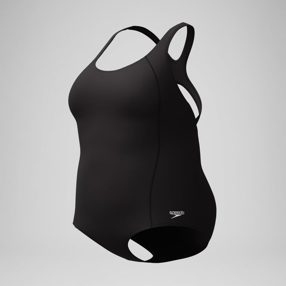 Women's Plus Conservative Ultraback With Princess Seam Black