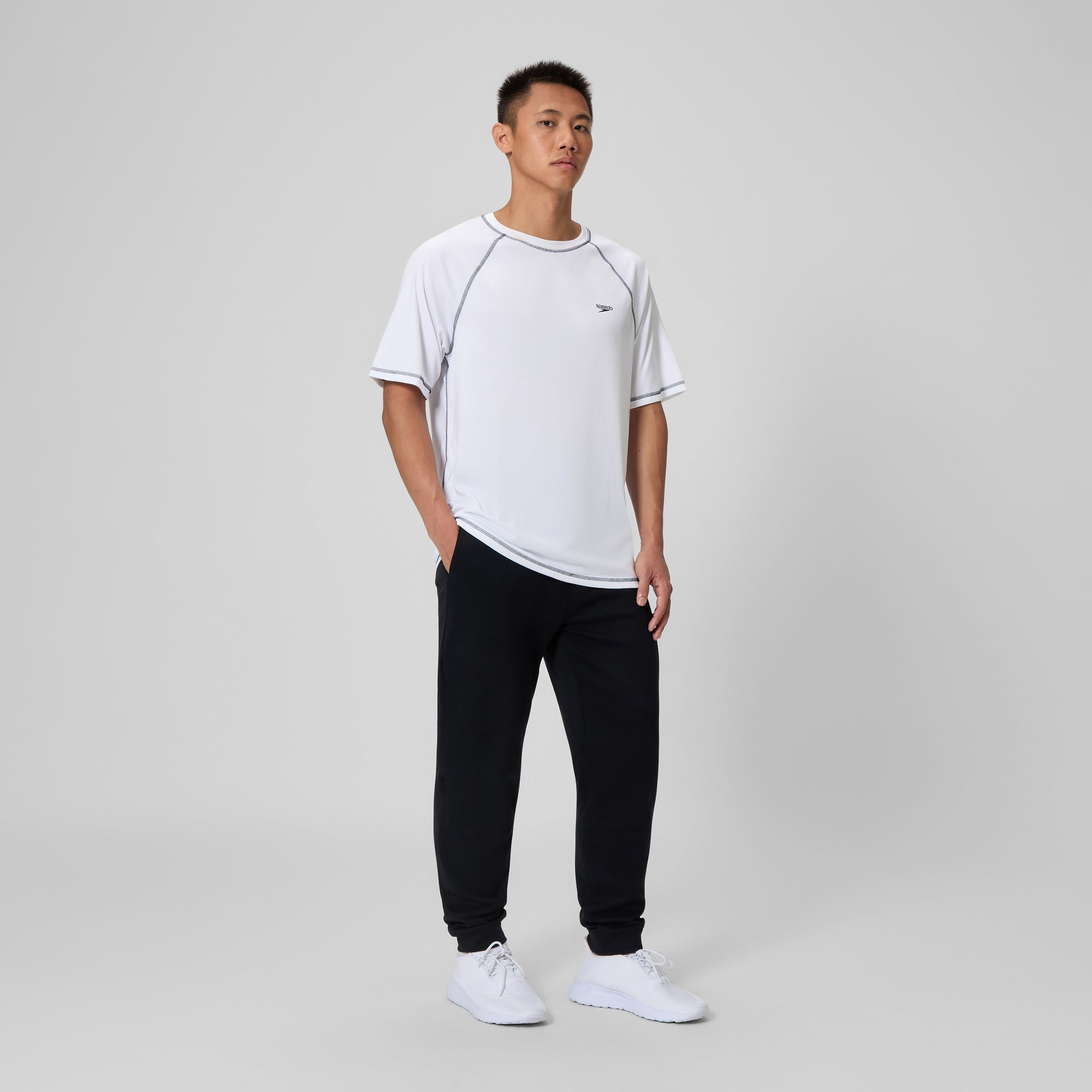 Men's Easy Short Sleeve Rashguard White | Speedo USA