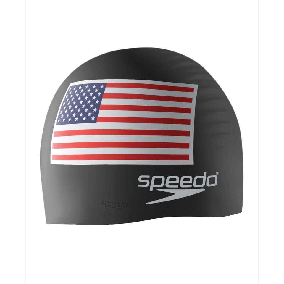 Adult USA Flag Silicone Cap Black