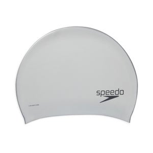 Adult Silicone Long Hair Cap Silver - One Size