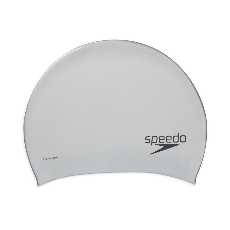 Adult Silicone Long Hair Cap Silver
