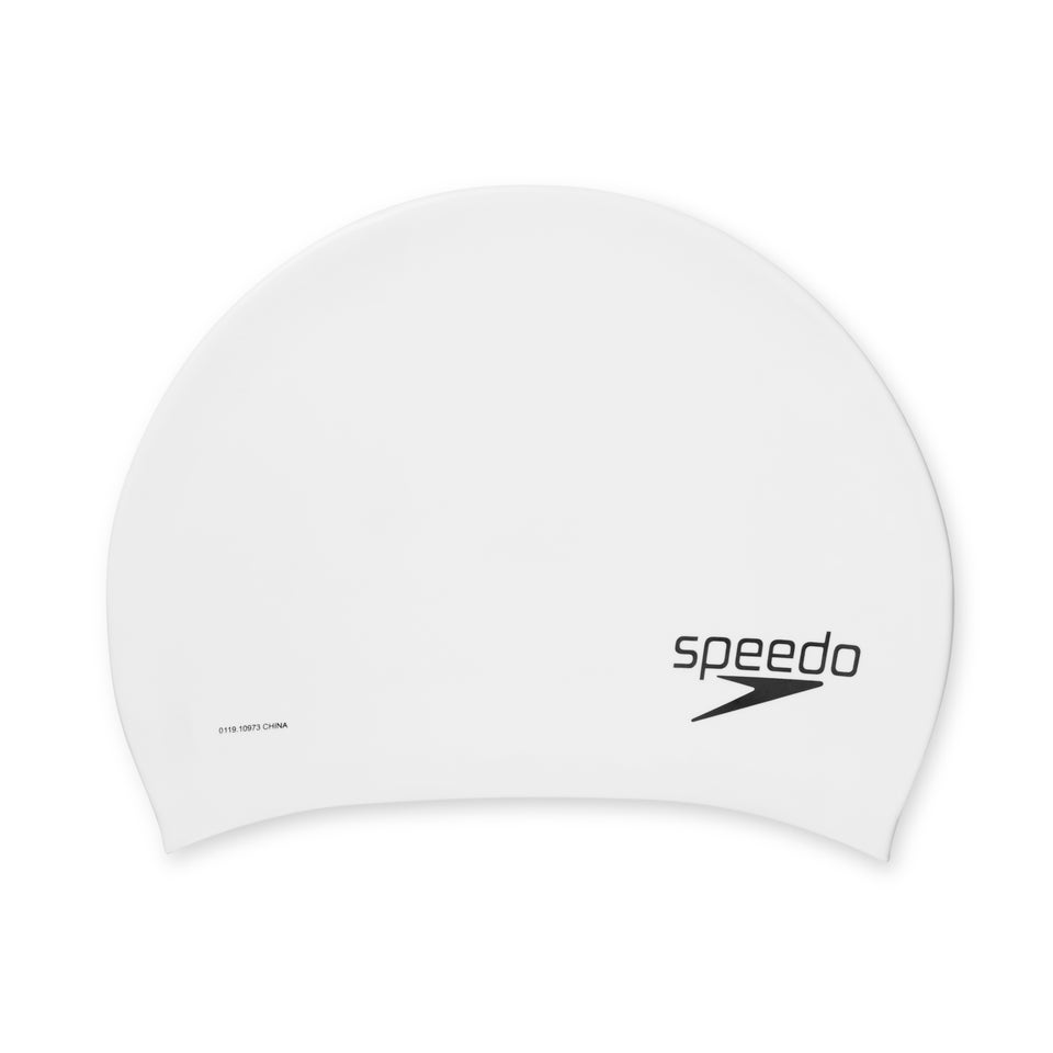 Adult Silicone Long Hair Cap White