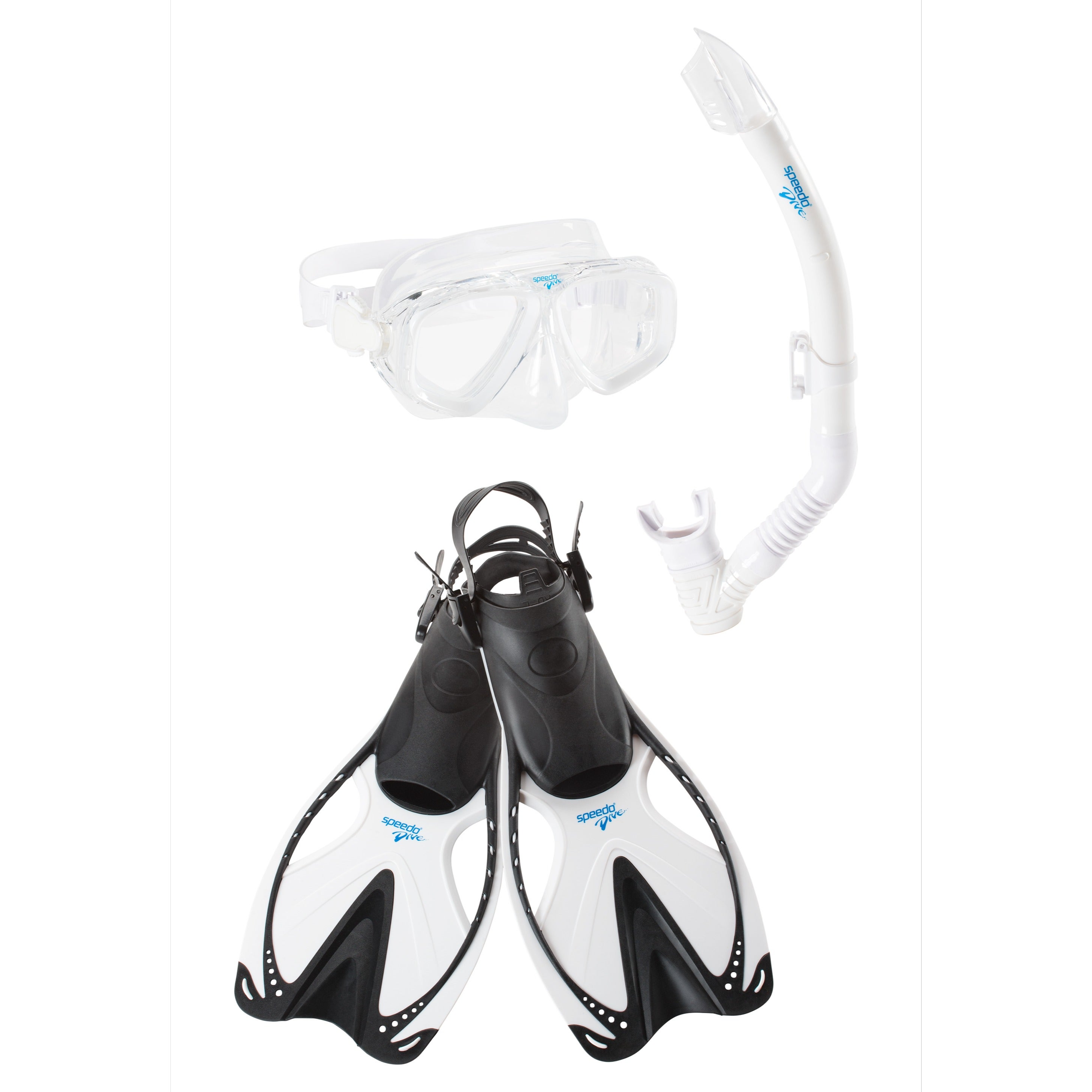 Speedo Adventure Maske & Schnorchel Set – Schwarz, Spritzwassergeschützt, Silikon-Dichtung, Erwachsenengröße
