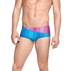 Men's Print Spliced Euro Brief Blue - 24