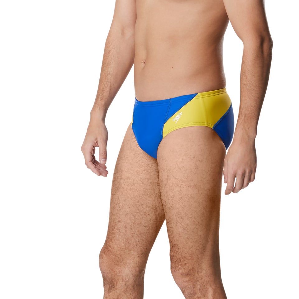 Men's New Splice Brief Blue/Yellow