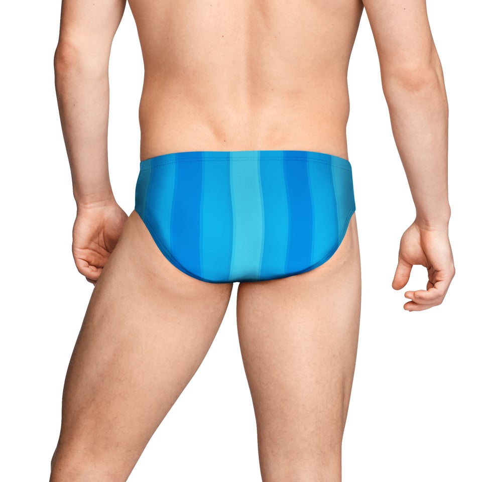 Men's Printed One Brief Blue