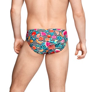 Men's Printed One Brief Orange