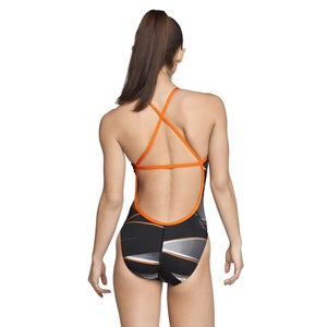 Women's Infinite Pulse Crossback One Piece Black/Orange