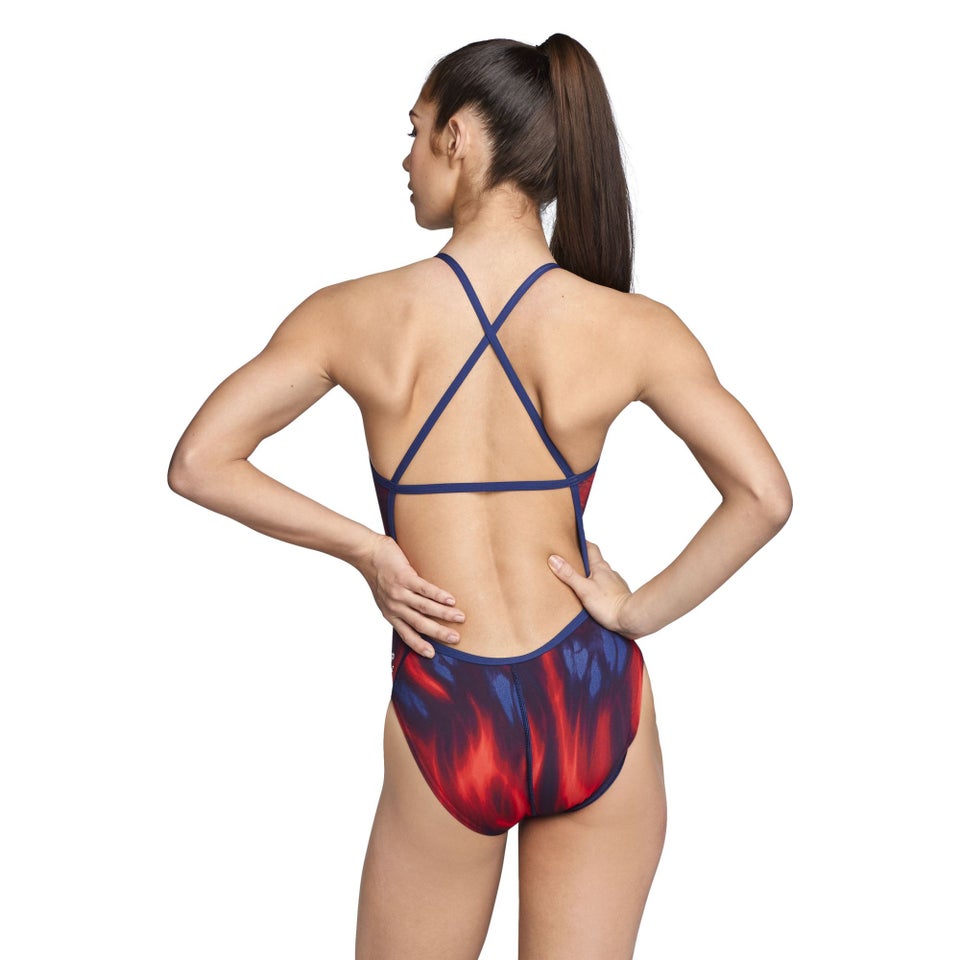 Vapor Flame Crossback One Piece Navy/Red