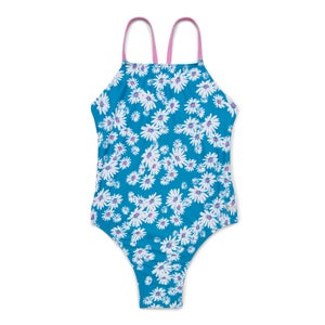 Women's Printed Fixed Back One Piece Blue