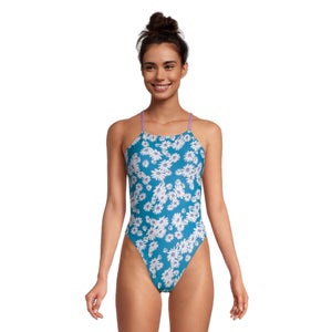 Women's Printed Fixed Back One Piece Blue