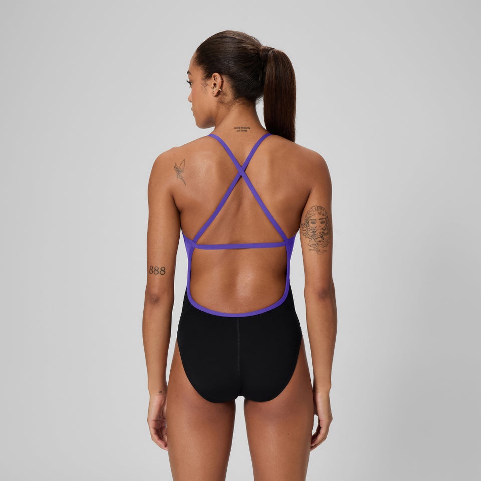 Women's Spark Splice Crossback One Piece Purple
