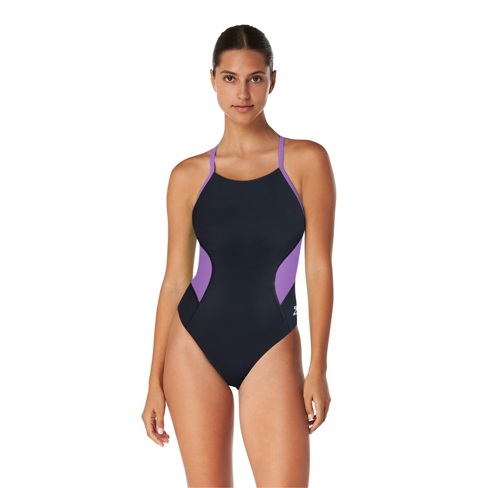 Women's Spark Splice Crossback One Piece Purple