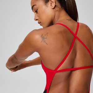 Women's Spark Splice Crossback One Piece Red