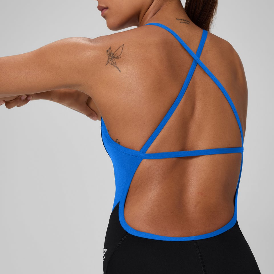 Women's Spark Splice Crossback One Piece Black