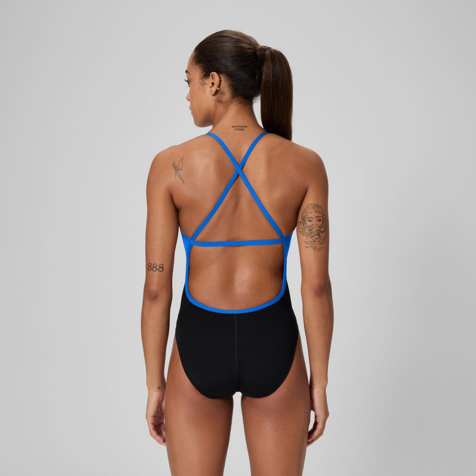 Women's Spark Splice Crossback One Piece Black