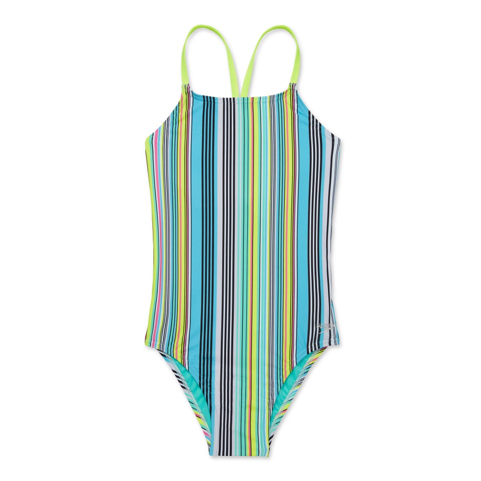 Women's Printed Tie Back One Piece Black