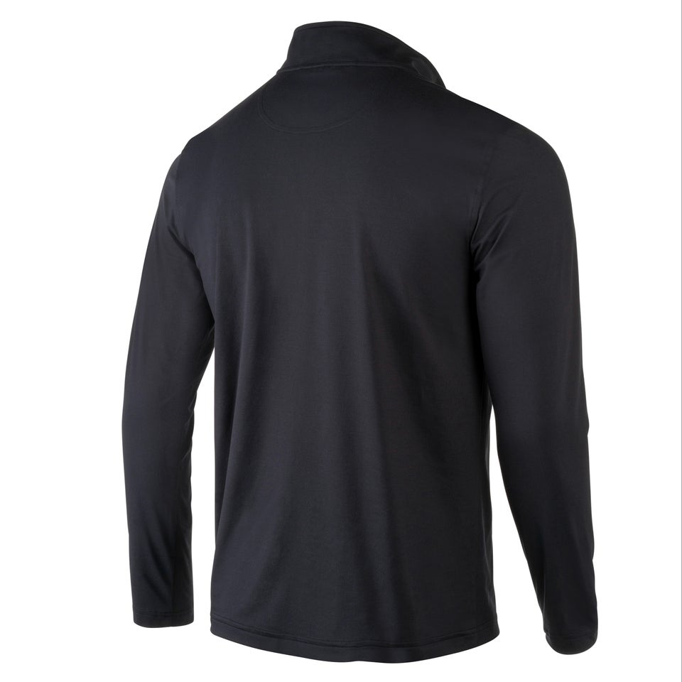 Chemise unisexe manches longues avec fermeture à glissière quart de tour, noir