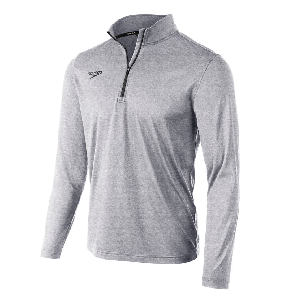 Chemise unisexe manches longues avec fermeture à glissière quart de tour, gris