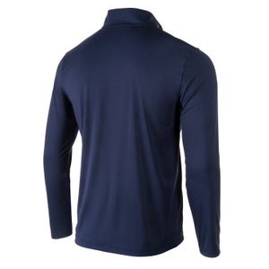 Unisex Long Sleeve Solid Quarter Zip Navy