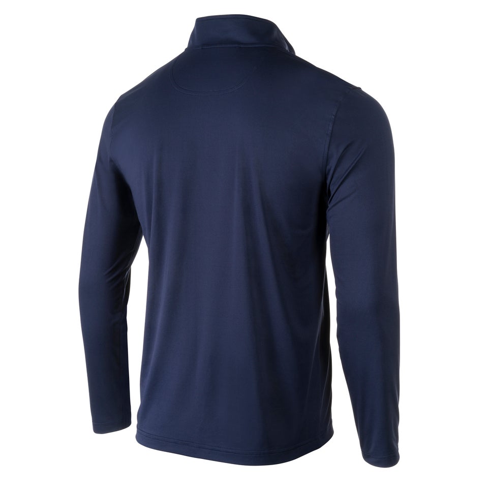 Chemise unisexe manches longues avec fermeture à glissière quart de tour, bleu marine