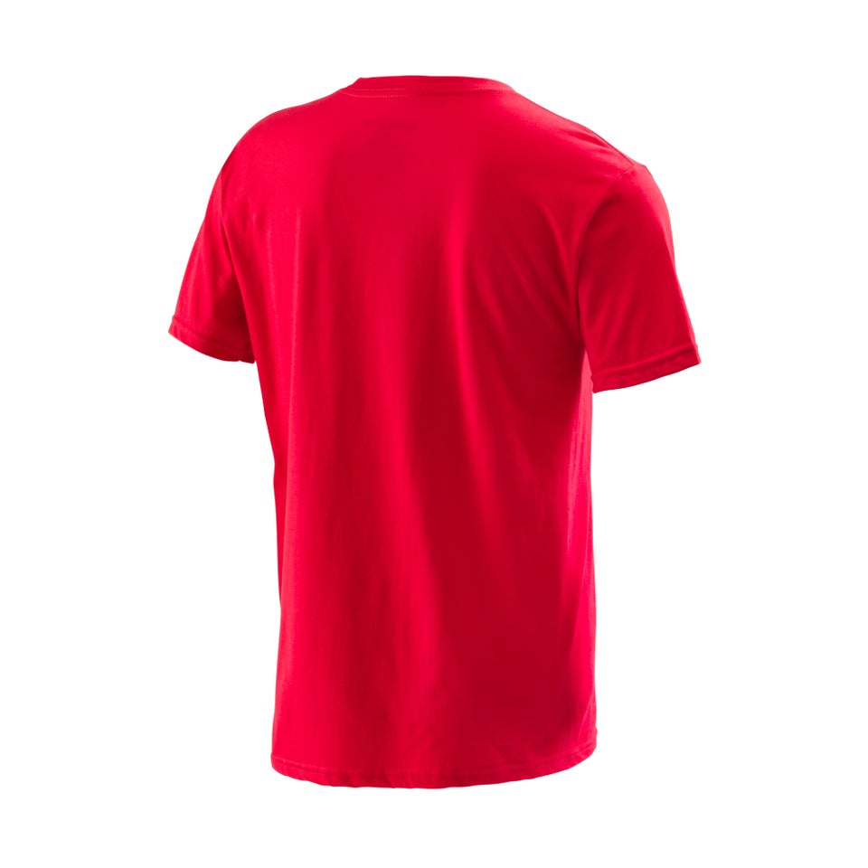 T-shirt ras du cou manches courtes avec logo rétro pour hommes, rouge