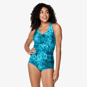 Printed Halter One Piece - Blue | Size 6